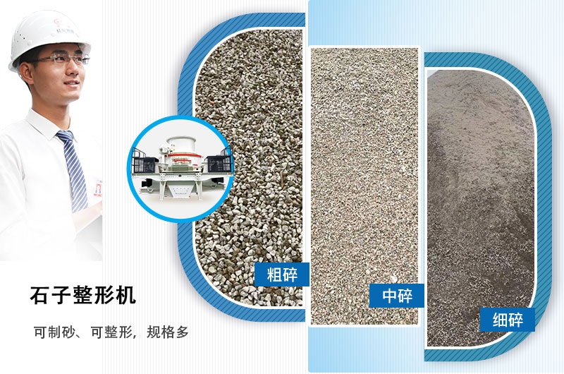 石子整形機可制砂、可整形，規(guī)格多，深受客戶歡迎